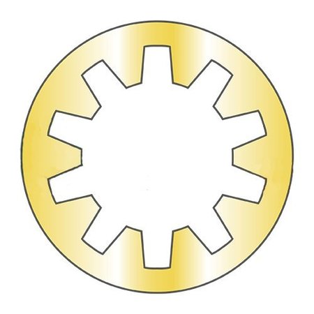 NEWPORT FASTENERS Military Internal Tooth Lock Washer, For Screw Size #8 Steel, Yellow Zinc Finish, 10000 PK 871839